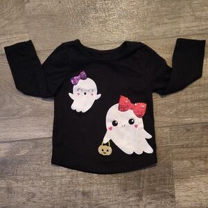 Black Long Sleeve Kids Tee with Ghost Design ( Never Worn)